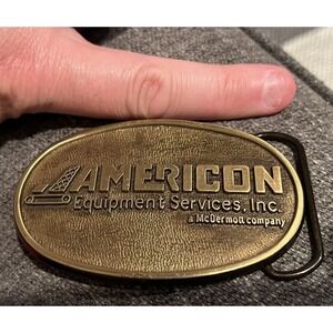Jadco Americon American Equipment Services Vintage Solid Brass Belt Buckle